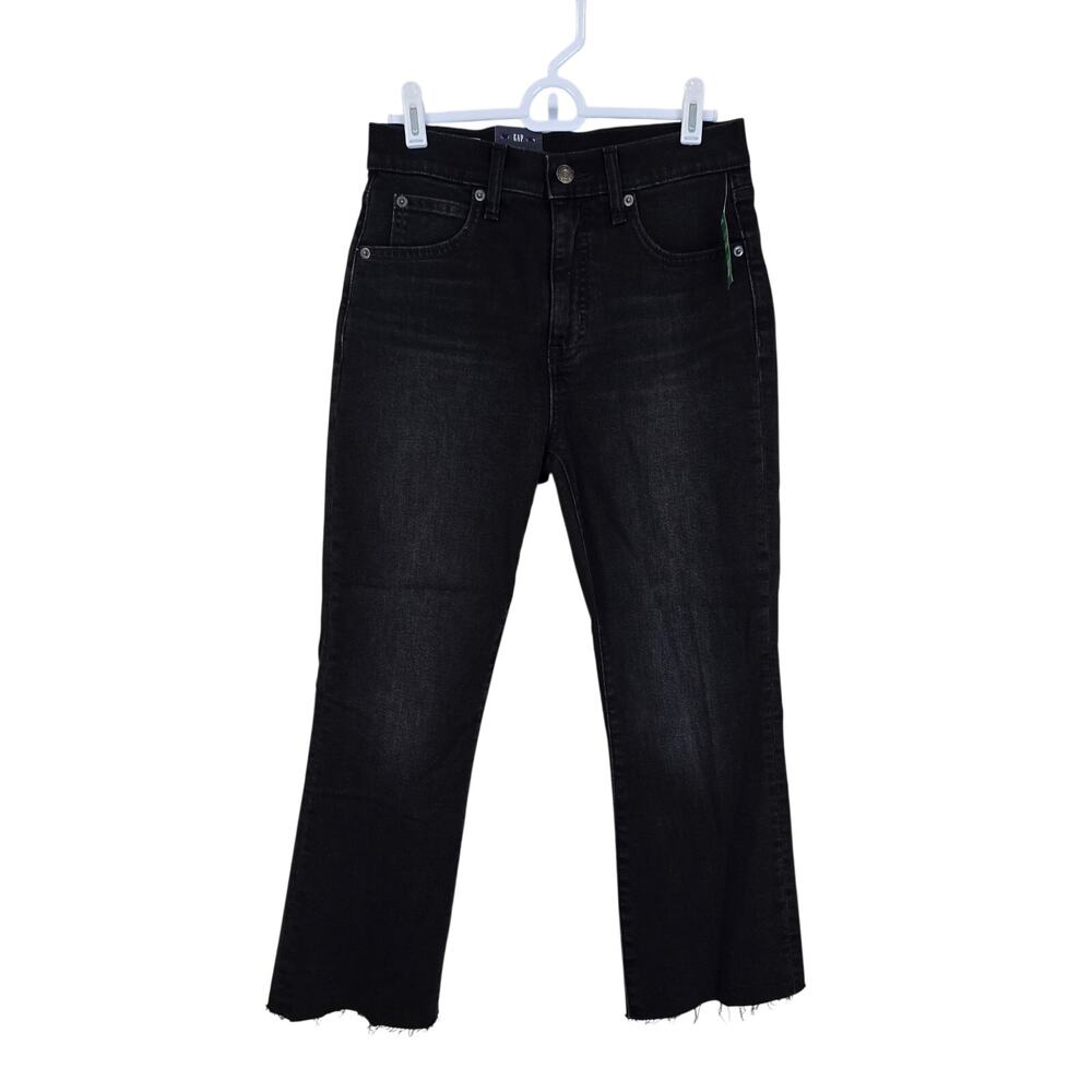 NEW NWT Women's Gap Black Kick Fit Slim High Rise Jeans | Size 27/4 Petite